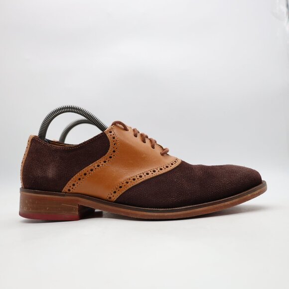 Cole Haan Colton Saddle Welt Oxfords Men's 10 M Coffee Woodbury Dress Shoes - Picture 1 of 10